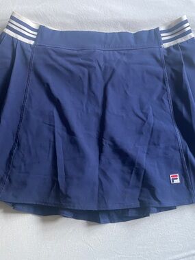 Fila Navy Athletic Pleated Skort with Striped Waistband